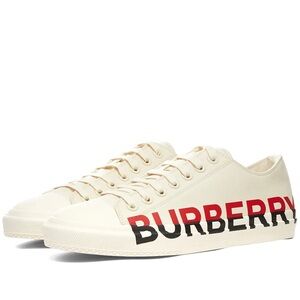Burberry Larkhall Off-White Canvas Sneakers Minimalist and Casual Unisex